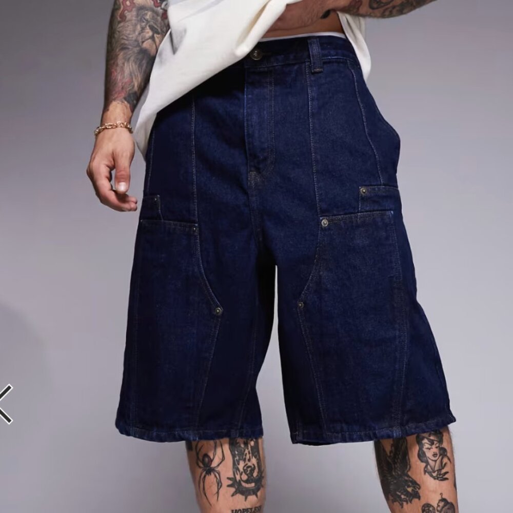 Courtside Panel Detail Denim Jorts